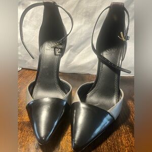 Tory Burch Two-Tone Black and Gray Wedge Heels